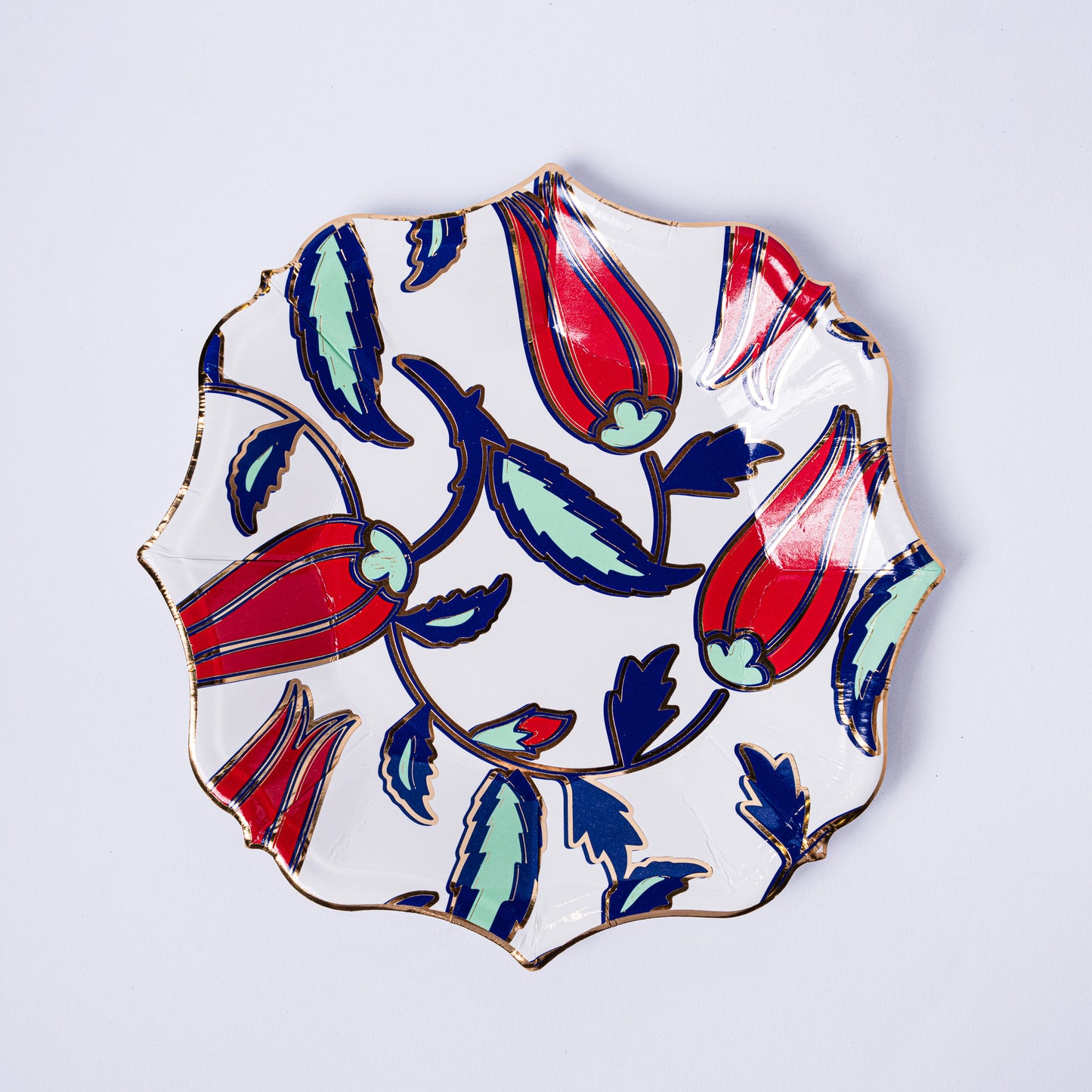 Floral Ottoman-Style Paper Plates (8 pcs) Small