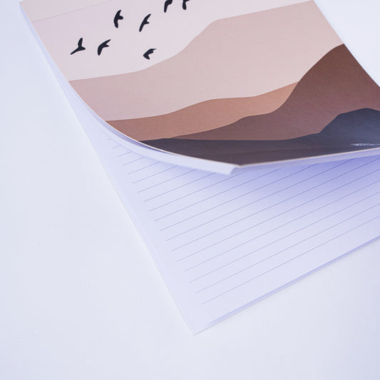Desert Landscape Lined Notepad | Minimal Aesthetic Writing Pad