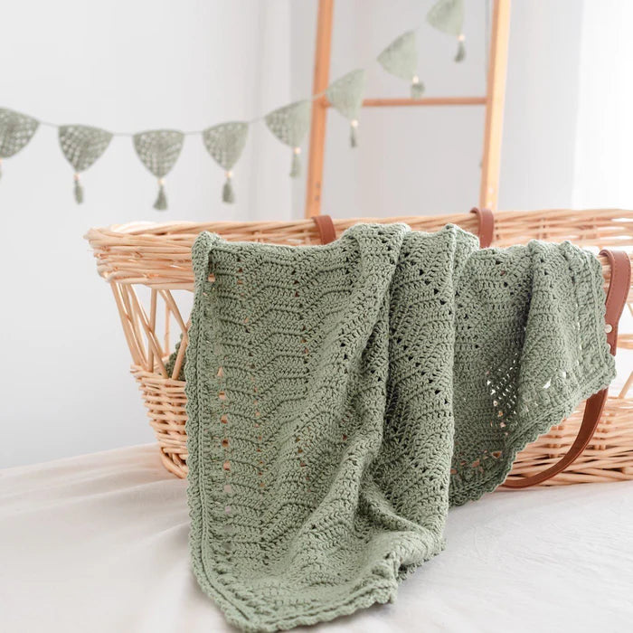 Sage or Beige Crochet Bunting Flag