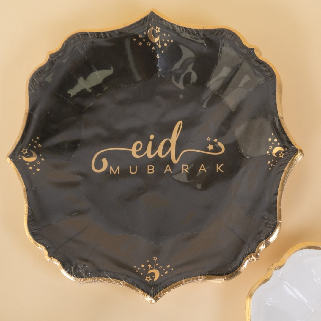 Eid Mubarak Plates - Black