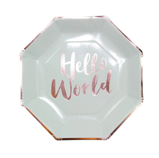Ginger Ray - Hello World - Paper Plates