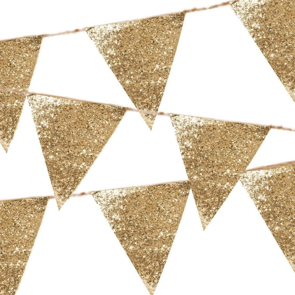 Gold glitter Triangle Banner