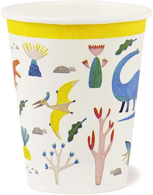 Talking Tables Pack of 8 (250ml/9oz) Dinosaur Paper Party Cups | Zero Plastic, Home Recyclable & Biodegradable Paper Cups