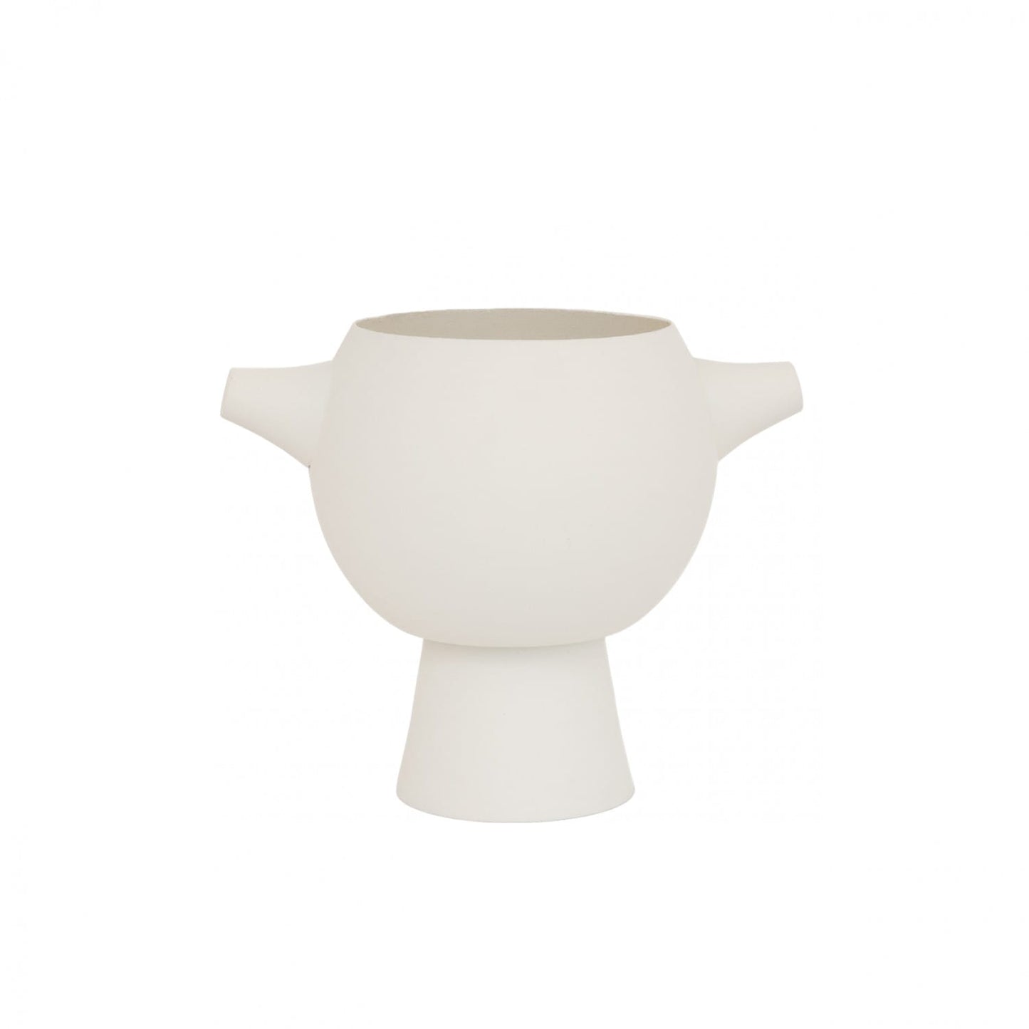 Helio Ferretti | Luxe Collection Circular Vase | Off White | 18.5cm