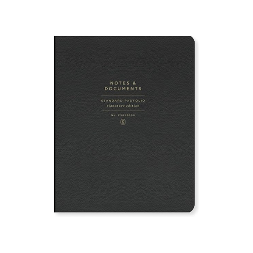 FRINGE STUDIO Standard Padfolio, Black, Large with pen