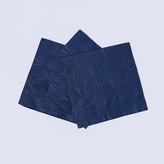 Navy Embossed Napkins – 16 pcs