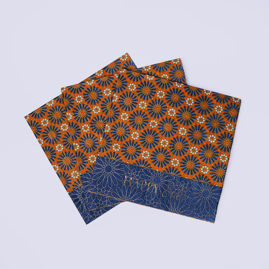 Orange & Blue Geometric Eid Napkins – 16 pcs