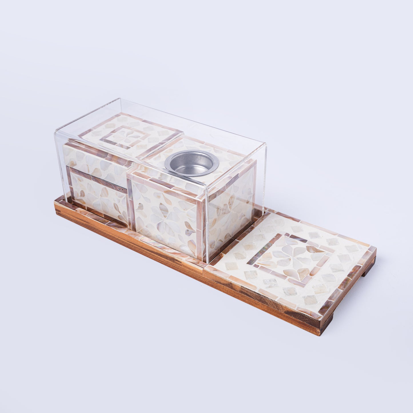 Luxury Mother of Pearl Bukhur Set – Ivory Edition