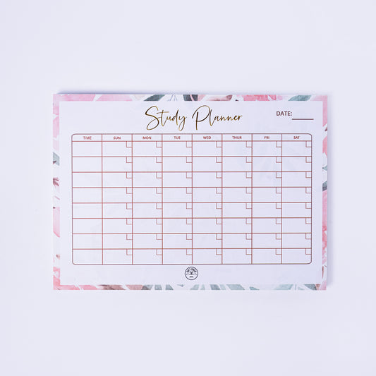 Study Planner Desk Pad (Pink Floral)