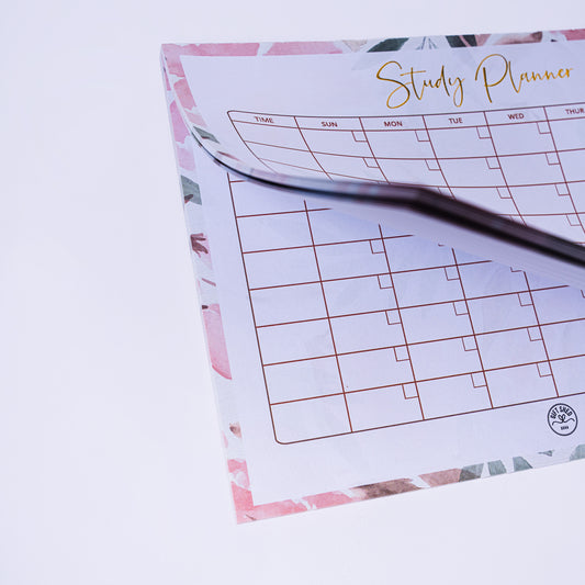 Study Planner Desk Pad (Pink Floral)