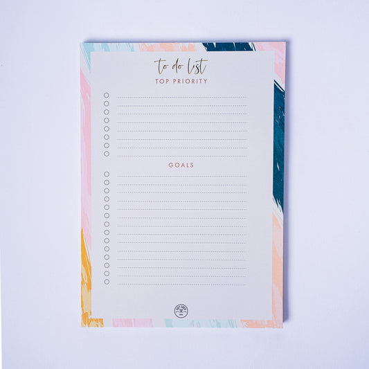 Abstract To-Do List Notepad (Top Priority & Goals)