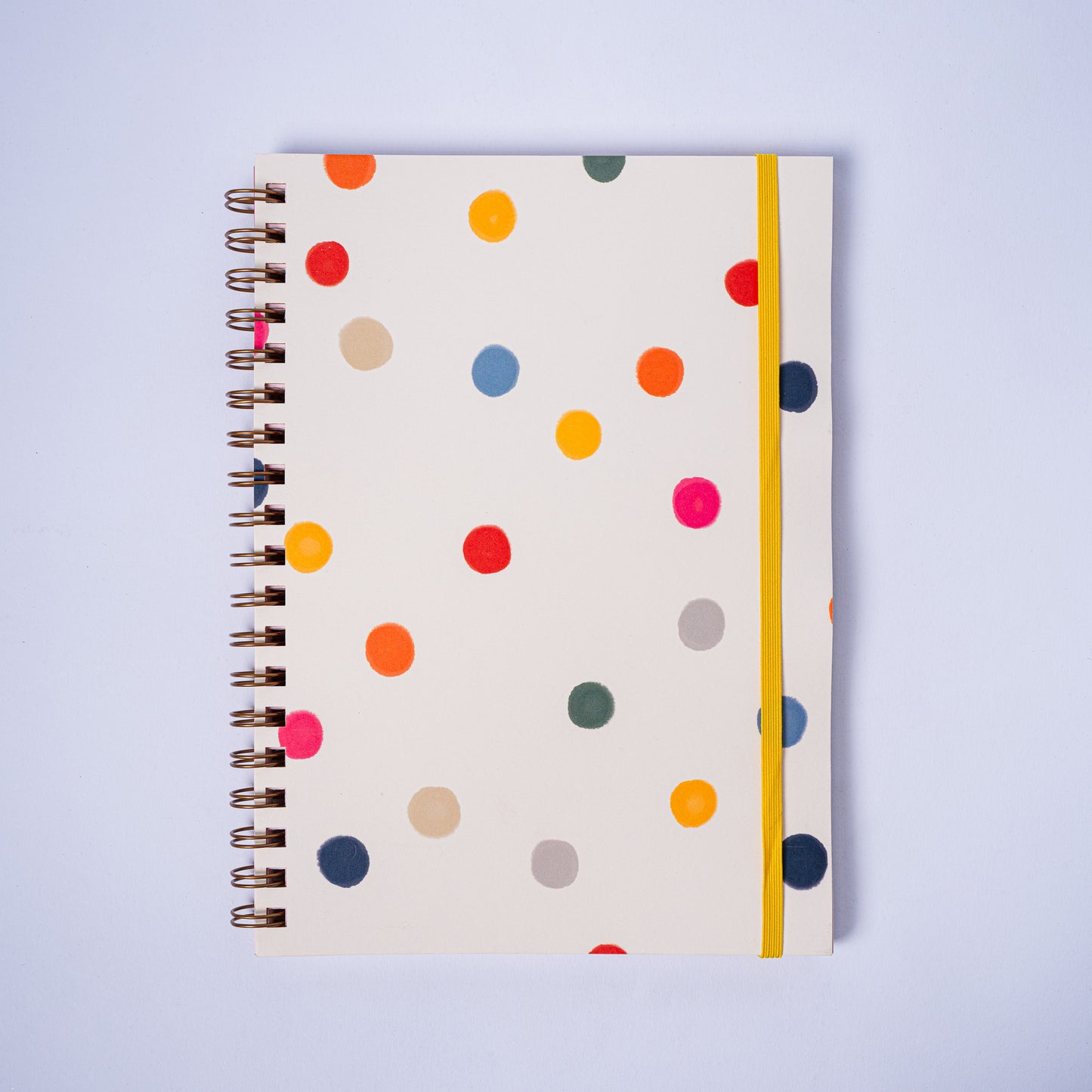 Colorful Polka Dot Spiral Notebook with Elastic Band | Motivational Planner Journal