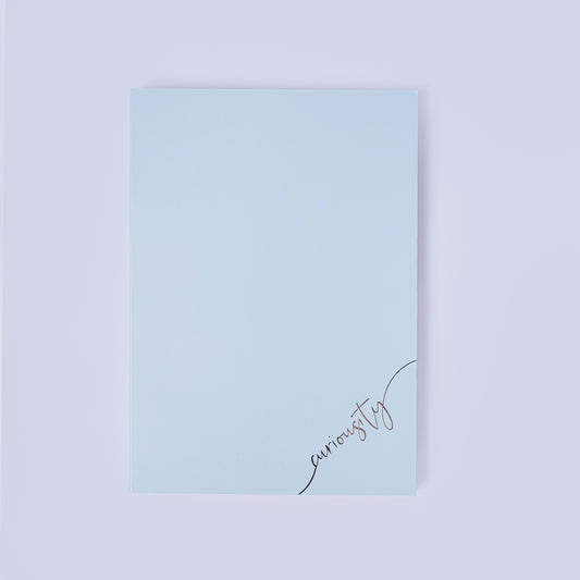 “Curiosity” Minimal Notebook (Soft Blue)