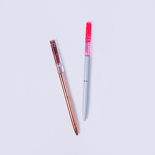 Glitter Detail Pens (Rose Gold &amp White)