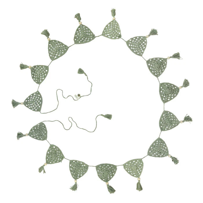 Sage or Beige Crochet Bunting Flag