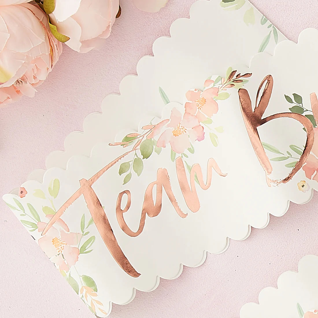 Floral Team Bride Hen Party Sashes 6 Pack