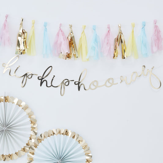 Ginger Ray Gold Hip Hooray Bunting Banner Decoration