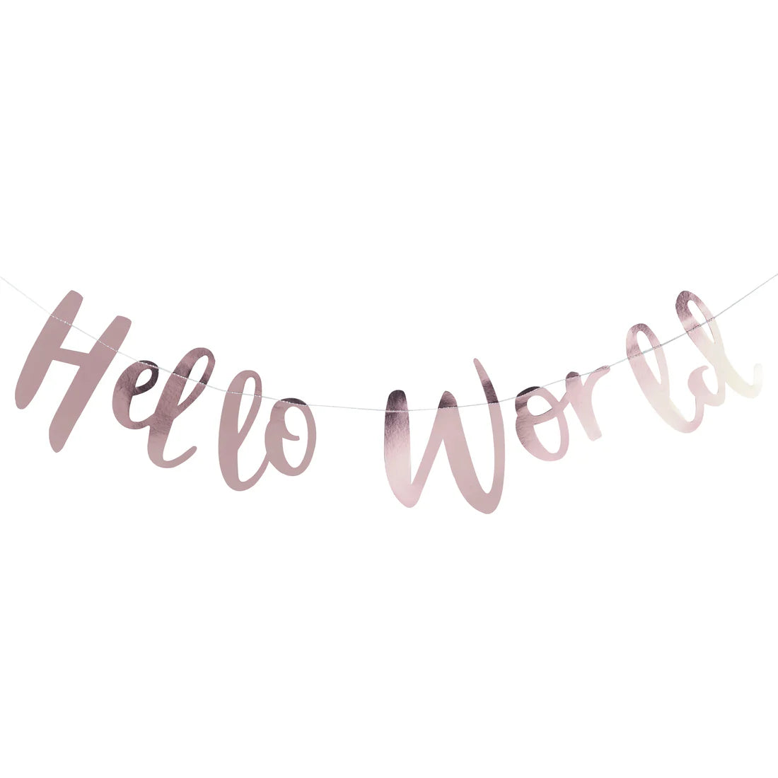 Hello World Rose Gold Baby Shower Bunting - Ginger Ray