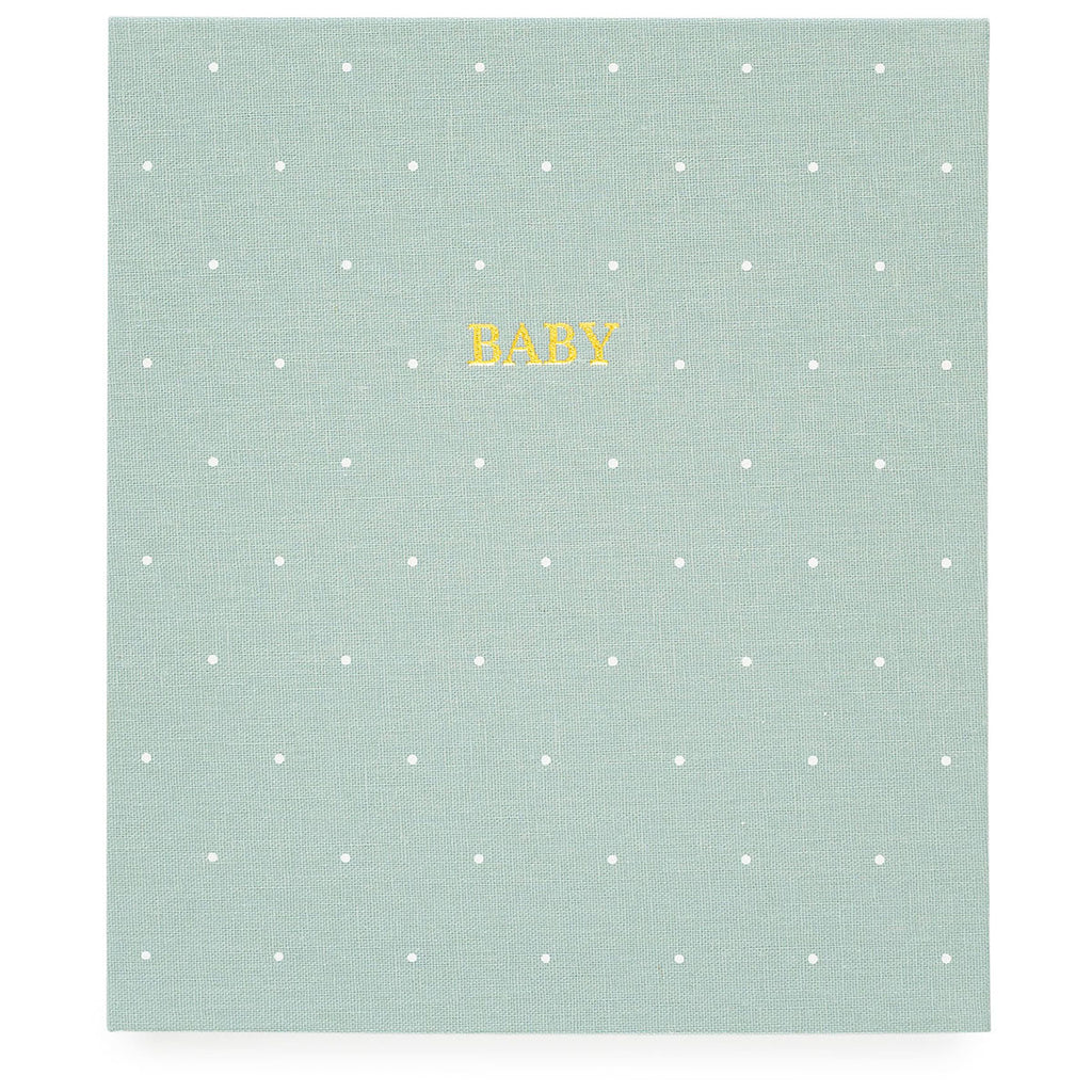 Sugar Paper Mist Green Swiss Dot Baby Book