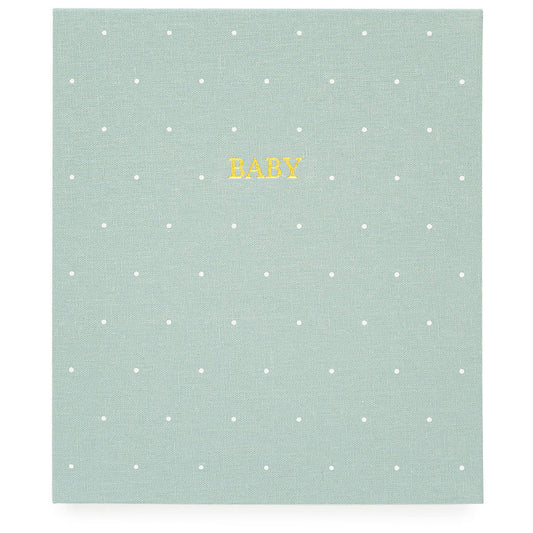 Sugar Paper Mist Green Swiss Dot Baby Book