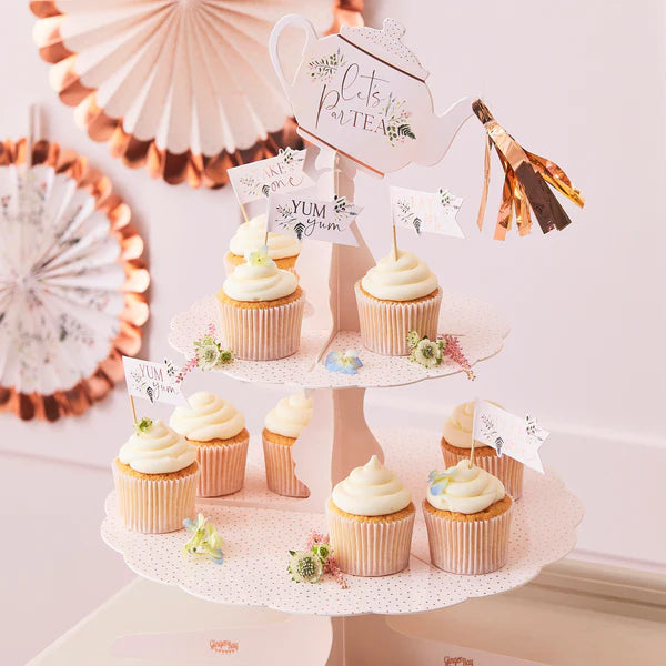 Ginger Ray Teapot Tassel Afternoon Tea Cake Stand -Two Tiers