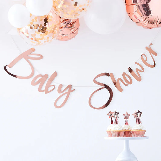 Rose Gold Baby Shower Bunting - Ginger Ray
