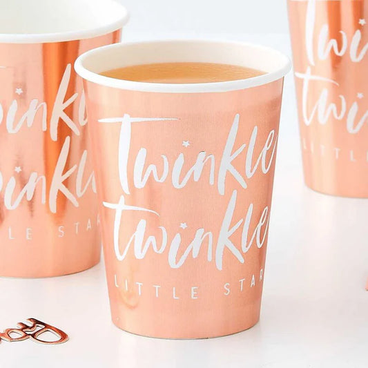 Twinkle Twinkle Rose Gold Foiled Paper Cups 8 - Ginger Ray