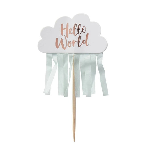 Rose Gold Cloud Baby Shower Cupcake Toppers - Ginger Ray