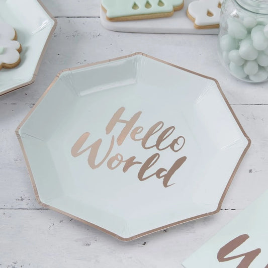 Ginger Ray - Hello World - Paper Plates