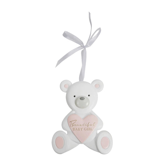 Bambino 'Precious Baby Boy' or 'Precious Baby Boy' Ceramic Hanging Teddy Plaque